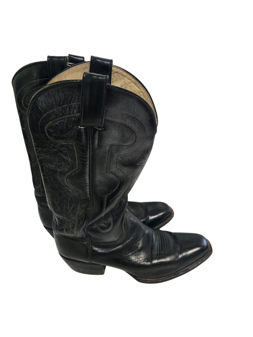 Sheplers Black Leather Cowboy Boots Made in Mexico Quality Cowboy Ranch Size 10